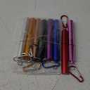 Zubebe 8 Pcs Reusable Collapsible Travel Straw Portable Reusable Stainless Steel Drinking Foldable Cruise Straw with with Silicone Tip, Cleaning Brushes and Keychain for Travel Work(Stylish Style)