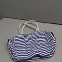 EurCross Blue and White Stripes Lunch Bag Women,Cooler Tote Bag Insulated Lunch Bento Box Bag, Canvas Portable Tote Thermal Bag for Adult Women and Men for Work