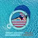 Sunchill Float Ring with 6 Cup Holders, Inflatable Water Hammock Heavy Duty Lake Floats for Adults Party, Round Floating Island Lounge Platform Raft for Tanning Pool River