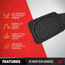 Motor Trend Premium FlexTough Deep Dish Rear Rubber Floor Mat Liners, Heavy Duty All-Weather Universal Fit Trim-To-Fit Floor Mats for Cars Sedans Trucks SUVs, Durable & Easy To Clean Car Mats - Black