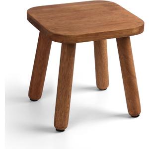 Solid Wood Step Stool 9.3" - 300lbs Capacity Plant Stand Indoor, Smal Stools to Sit on, Multi-Use Footstool for Bathroom/Bedroom/Kitchen Color: Walnut