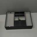 Baoyun Valet Tray for Men, 2 Layers Nightstand Organizers for Men and Women, Leather Jewelry Storage Box, Mens Dresser Top Organizer, Catch All for Jewelry Key Wallet and Phone (Black)