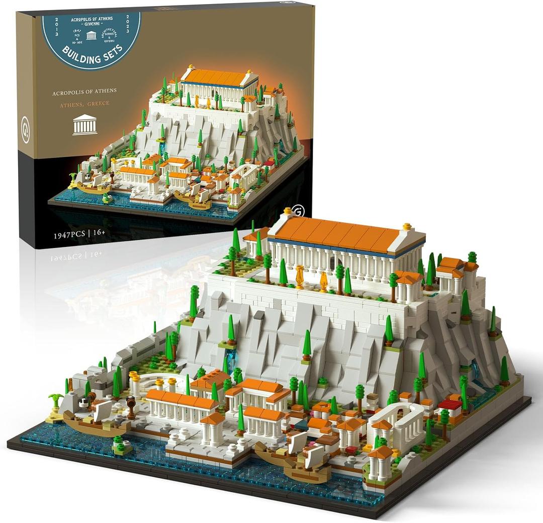 Architecture The Acropolis in Athens Building Sets; Collectible Model for Adults; Home Dcor Model Building Kit, Creative DIY Activity, Famous Landmarks Collection (1947 Pieces)