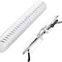 TERAISE Upgrade Lightweight Reading Glasses Frameless Readers clear lens for Men and Women w/Pen Clip Tube Case (Silver) +2.0