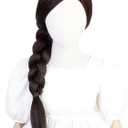 Kids Witch Costume Wig 21.6'' Long Dark Brown Girls Braid Wigs Synthetic Hair for Child Toddler Halloween Party