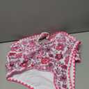 Herseas Womens Bikini Sets Floral Color Block Trim Two Piece Trendy Swimsuits High Waisted Scoop Wireless Pink Bathing Suits, Small