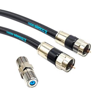 15FT RG6 Coaxial Cable - Premium Heavy Duty, High Speed Internet, Cable TV, Antenna, Satellite Broadband Low Resistance RG6 Coax Cable Cord Low Loss TV Cable Extension Wire with Connectors