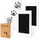 2-Pack Inkless Baby Hand and Footprint Kit - Mess Free Ink Pad for Newborn Keepsake, Dog Nose & Paw Print Kit, Clean Touch Ink Pad for Baby Hand & Footprints, First Mother's Day (Jet Black)