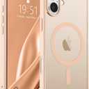 SUPFINE Magnetic for iPhone 16 Plus Case (Compatible with MagSafe) (Military Grade Drop Protection) Translucent Matte Shockproof Phone Cover,Sand Pink