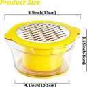 Corn Stripper, Corn Peeler with Measuring Container, 2-in-1 Kernel Cutter and Grater for Garlic Ginger, Yellow