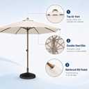9FT Patio Umbrella, Outdoor Table Umbrella with Rope Pulley Lift, 3 Adjustable Heights, Market Umbrellas for Backyard, Pool and Deck, UPF50+