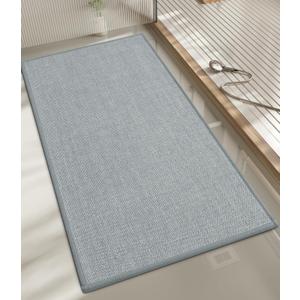 chakme Bathroom Rugs Mat 47x17, Ultra Thin Non Slip Bath Mat Runner Quick Dry Absorbent Bath Mat for Bathroom Floor, (Light Grey, 47"x17")