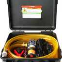 12V 75W Fuel Transfer Pump Kit, 110GPH Gas Transfer Pump with High Elastic Fuel Pipe & 2 Power Cables, Great for Vehicles, Boats, Equipment, Gasoline, Diesel (110GPH, SET)