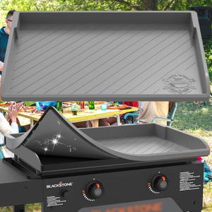 Silicone Griddle Mat for Blackstone 28 Inch,Upgraded Heavy Duty Food Grade Silicone Grill Protective Cover for Blackstone Accessories Even Omnivore Griddle Plate,Protect from Dirt,Rust (Gray)