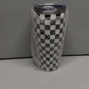 Universal Iced Coffee Sleeve - Insulated Double Wall Reusable Stainless Steel Holder Sleeves Insulator for Cold Drinks Fits Small Medium Large To Go Cups Gifts for Men Women Him Her (Black Checkered) 32oz