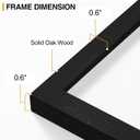 decorUhome Solid Oak Wood 9x12 Picture Frame Black, OW11BK | Matted to 6x8 Pictures with High Definition Plexiglass Cover For Wall & Tabletop Display Photo Frame