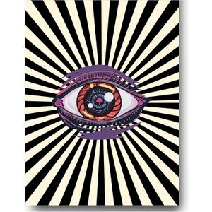 Room Dcor Aesthetic Eye Poster, Cool Hippy Vintage Retro Wall Art Print, Funky Room Dcor Poster Print 70s 80s Poster for Dorm, Bedroom, Apartment Wall Decor 12x16 UNFRAMED