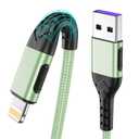 Durcord Compatible with iPhone Charger, 6FT USB A Cable for Phone Charger Cable, Fast Phone Charging Cord Compatible with Phone Xs Max/XS/XR/X/8/7/6S/6/Plus/SE/Pad(Lightning Green), Pack Of 2