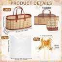 Reallnaive 1 Sets Empty Gift Baskets to Fill Large Bamboo Woven Baskets with Handles 15.8 x 7.9 x 6.3 inch Includes Clear Wrap Bags and Bows for Raffle, Baby Shower, Graduation,Wedding