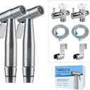 Handheld Bidet Sprayer Kit for Toilet  2 Sets, Feminine Wash, Toilet Cleaning - Stainless Steel, Adjustable Water Pressure, Easy Installation