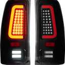 LED Tail Lights Assembly Fit for GMC Sierra 1500 07-13 (SL, SLE, SLT, WT), 2500HD 3500HD 07-14 (only fit 3500HD with Single Rear Wheel Model), Rear Taillights, Black Housing Smoked Lens