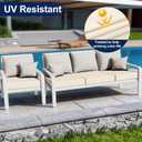 Smiry Waterproof Patio Cushion Covers, Stretch Outdoor Couch Slipcovers Replacement Washable Furniture Protector Sofa Chair Seat Cover for Dogs and Pets (12 Pcs, Beige)