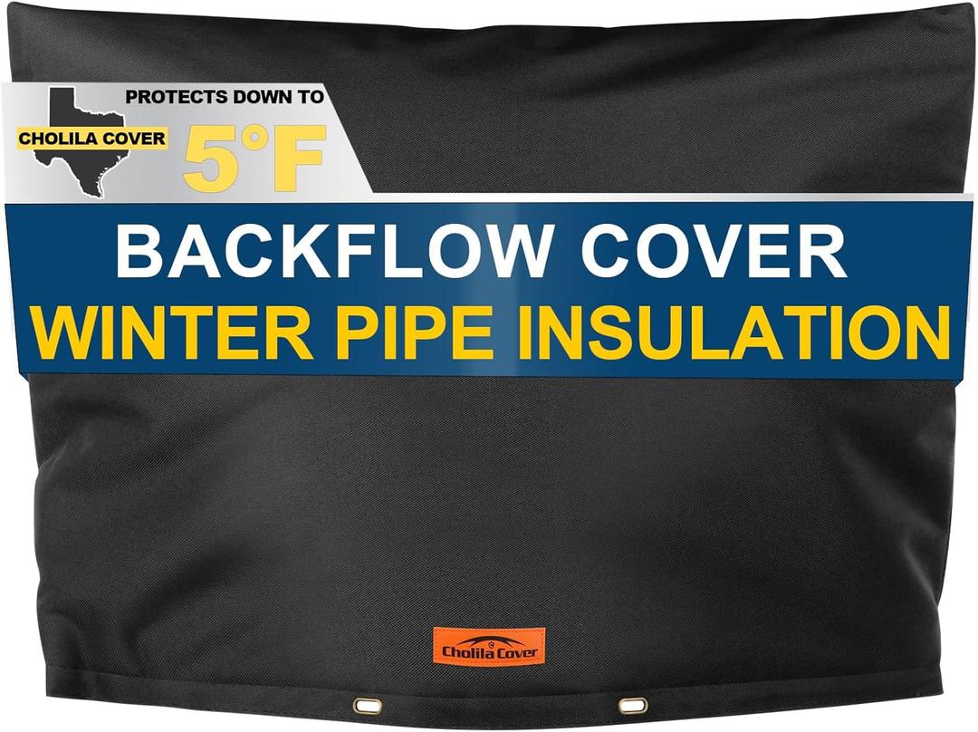 Backflow Preventer Cover Insulated with Thicker 7 Layers Fabric, 30" W x 24" H Backflow Cover with Aluminum Foil Layer for Winter Pipe Freeze Protection, Backflow Insulation Cover