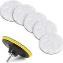 4 Pcs 5 Inch (125 mm) Wool Polishing Buffing Pad Car Polisher Buffer Drill Attachment with M14 Drill Adapter