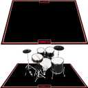 Drum Rug Mat with Non-Slip Grip Bottom, 4x6ft Drum Carpet Noise Reduction, Floor Protection for Electric Drum and Jazz Drum Set Splash Stands, Gift for Drummers, Music Drum Accessorie, 48x72in, Black