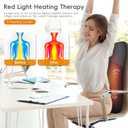 Back Massager with Heat for Pain Relief Deep Tissue, Ultrathin 4D Shiatsu Lower Back Massager, Chair Back Massager for Home Office, Gifts for Women Men,Black