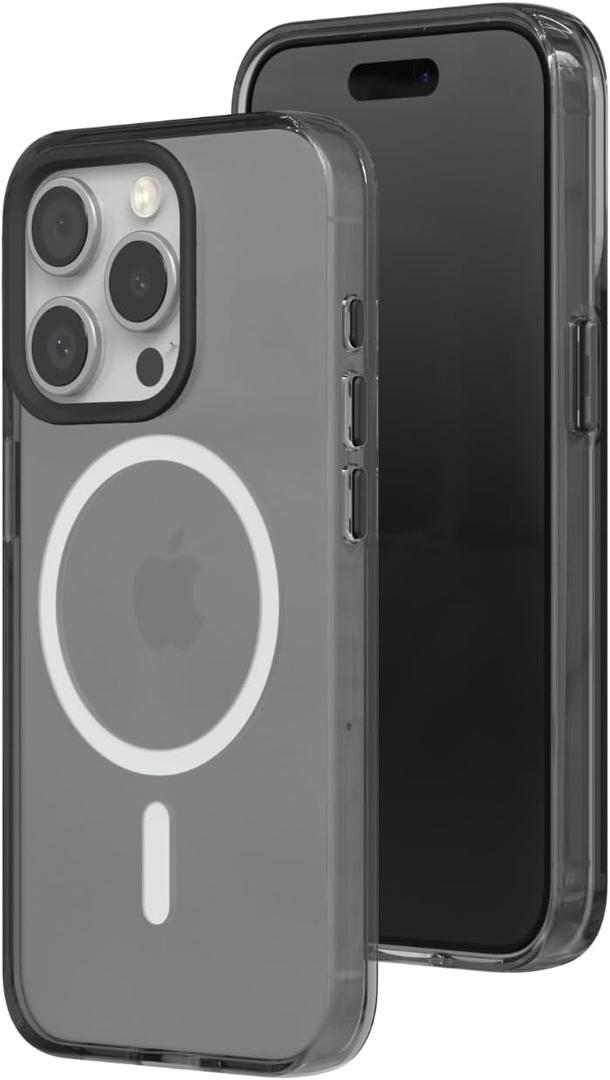 RhinoShield JellyTint Transparent Protective Case Compatible with MagSafe for [iPhone 15 Pro Max] | Superior Magnetic Force, Exceeds Military Drop Standards, Scratch Resistant, Shockproof - Ash Black