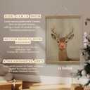 MOFUYU Vintage Christmas Reindeer Wall Art Poster Hanger Framed,Reindeer Decor,Rustic Winter Holiday Xmas Red Nose Rudolph Canvas Prints Wall Decor for Home Bedroom Living Room, 12x16 Inch