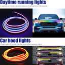 DREAMIZER 94" RGB Car Led Hood Light Strip Multicolor Exterior Dynamic Car Led Strip Lights Waterproof Flexible Light Strip with Fuse Protection Daytime Running Hood Lights for Truck,Cars,SUV,Pickups