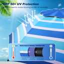 Fisqueen 8FT Large Beach Umbrella with Level 7 Wind Resistance Sand Anchor Sand Bag, Portable Outdoor Umbrella with UPF50+ UV Protection, Tilt Sun Shelter for Beach, Patio, Yard