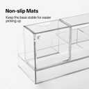 HBlife Acrylic Desk Organizer with 6 Compartments, Pen & Pencil Holder, Multifunctional Desktop Caddy for Office Supply and Organization (Clear)