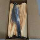 100 Large Manila Paper Tags with Wire Attached # 8, 6 1/4" x 3 1/8" Manilla Shipping Tags with Reinforced Eyelet and Metal Wire, Labels with Ties
