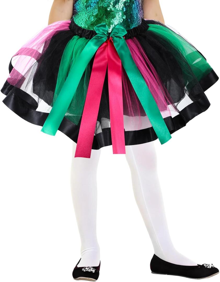 Skicuff Tutu Skirt Layered Tulle Tutu Dress Costume for Carnival Witch Cosplay Party Supplies (L)