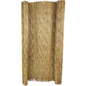 Master Garden Products RF-6 Natural Woven with Black Nylon Coated Wire, 6'H x 14'L Reed Fence, Yellow