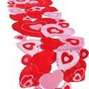 Embroidered Valentine Day Table Runner Love Heart Table Runner 15.7 x 68.9 Inch Valentines Decorations Heart Valentines Cover for Sweetest Day Wedding Decor(Red and Pink)