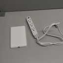 3FT Ultra Flat Plug Extension Cord Power Strip with 3 Outlets, Patented Detachable Ultra-Thin Outlet Cover Concealer & Ultra-Flat Plug, Max. 13A 125V 1625W ETL Listed, White Color