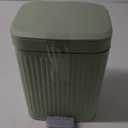 rejomiik Small Bathroom Trash Can with Lid 2.1 Gallon Soft Close Step Slim Garbage Can Waste Bin for Office, Bedroom, Kitchen, Light Green