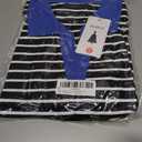 ZESICA Womens Striped Long Sleeve Tops Oversized Sweatshirt V Neck Loose Fit Tunic Tops Spring Casual Blouses (Black, S)