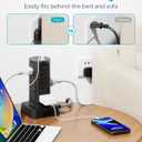 Charging Station Tower, 10Ft Power Strips with Surge Protection, Flat Plug, 12 Outlets 4 USB Ports, 1875W/15A 1080J Extension Cord with Multiple Outlets, Office Desk Supplies, Dorm Essentials