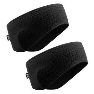 SUNMECI Lightweight Soft Fleece Headband - Breathable Ear Muffs for Men Women in Winter Running Cycling Ski Comfortable Warm for Clod Weather Sports (2PCS Black+Black)