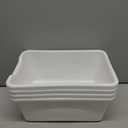  4-Pack Commercial Bus Tubs,  Small , White Wash Basin Plastic Dish Pan 11x7 storage bin