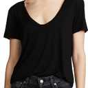 Splendid Women's Scoop Neck Short Sleeve T-Shirt (Medium, Black)