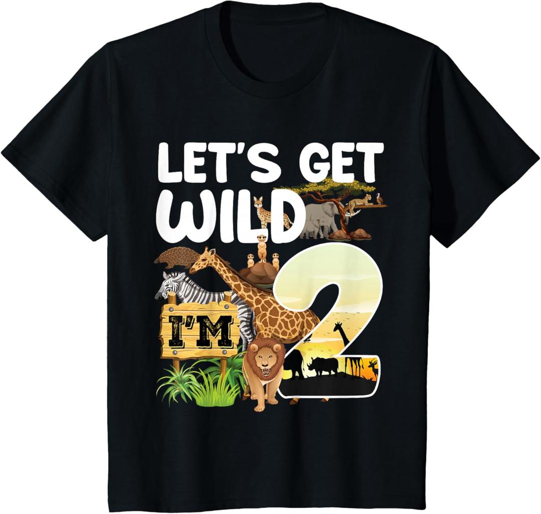 2 Year Old Zoo Birthday Safari Jungle Animal 2nd B-day T-Shirt