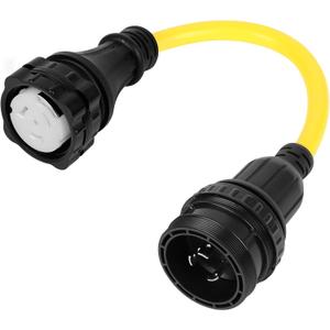 1.5FT Shore Power Adapter NEMA L5-30P to SS2-50R, RV Electrical Adapter Cord RV 30 Amp Male to Marine 50 Amp Female, Camper Power Adapter with Locking Ring and Seal Ring