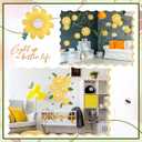 Fullhawl 19 Pcs Daisy Bee Cutout Bulletin Board Decorations 3D Daisy Paper Flower Wall Decor Bee Party Supplies 13 Flowers with Leaves 6 Cutout for Birthday Bridal Wedding Classroom Craft(Yellow)
