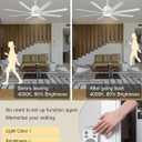 65in White Ceiling Fan with Lights Remote Control 8-Blade Outdoor Ceiling Fan Light for Patio Reversible Large Ceiling Fan for Garage Home Office Gym Room Living Room
